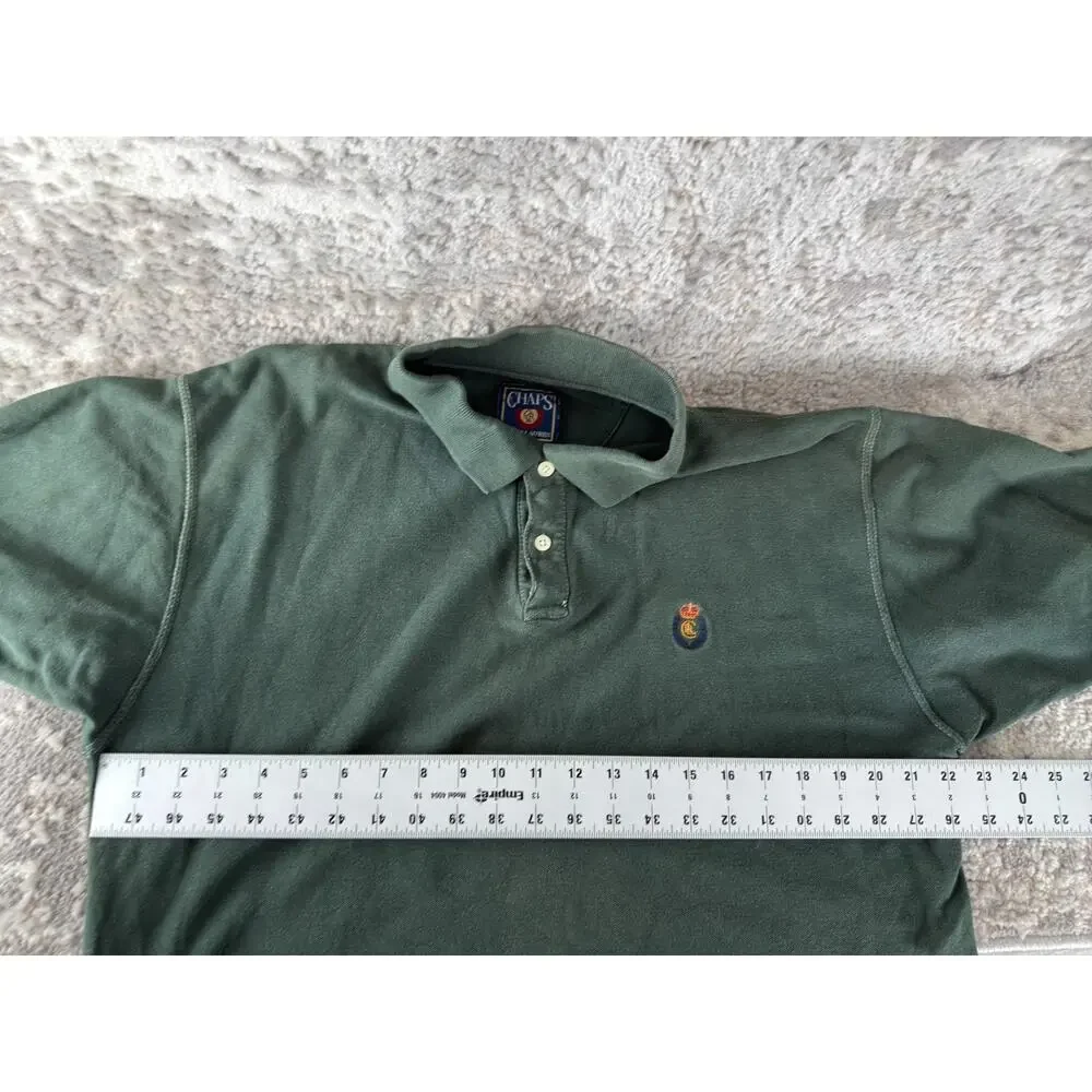 Ralph Lauren Chaps Size L Minimalist Casual Polo Shirt Green Short Sleeve Collar